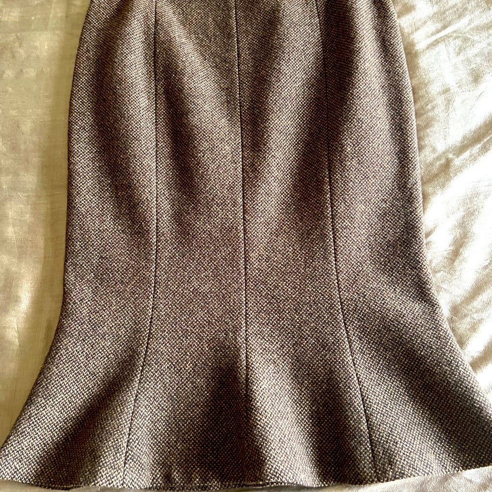 Ralph Lauren Brown Tweed Midi Skirt